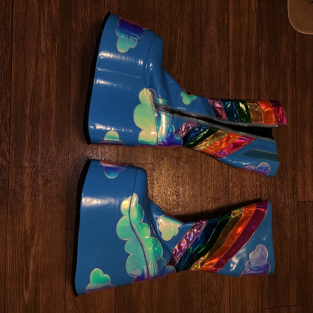 Dolls kill rainbow cloud boots